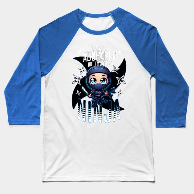 Adorable Ninja Baseball T-Shirt by NUNEZ CREATIONS